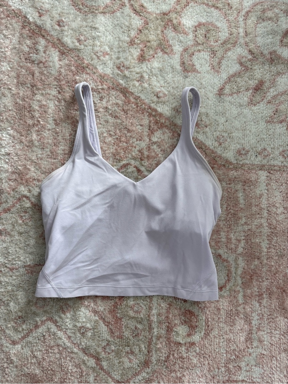 lululemon athletica Pale Lavender V-Neck Cropped Tank